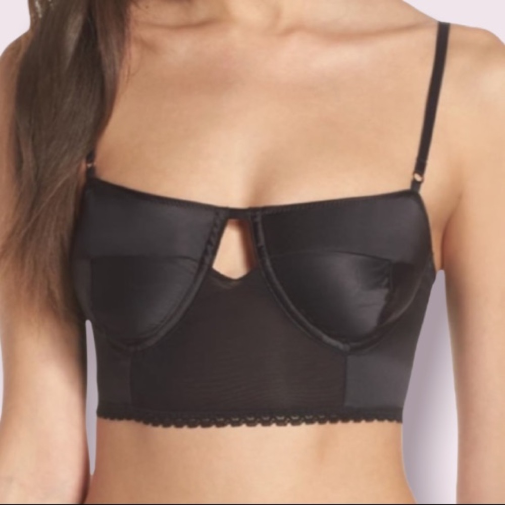 Chelsea28 Modern Fem Keyhole Longline Bralette in Black
